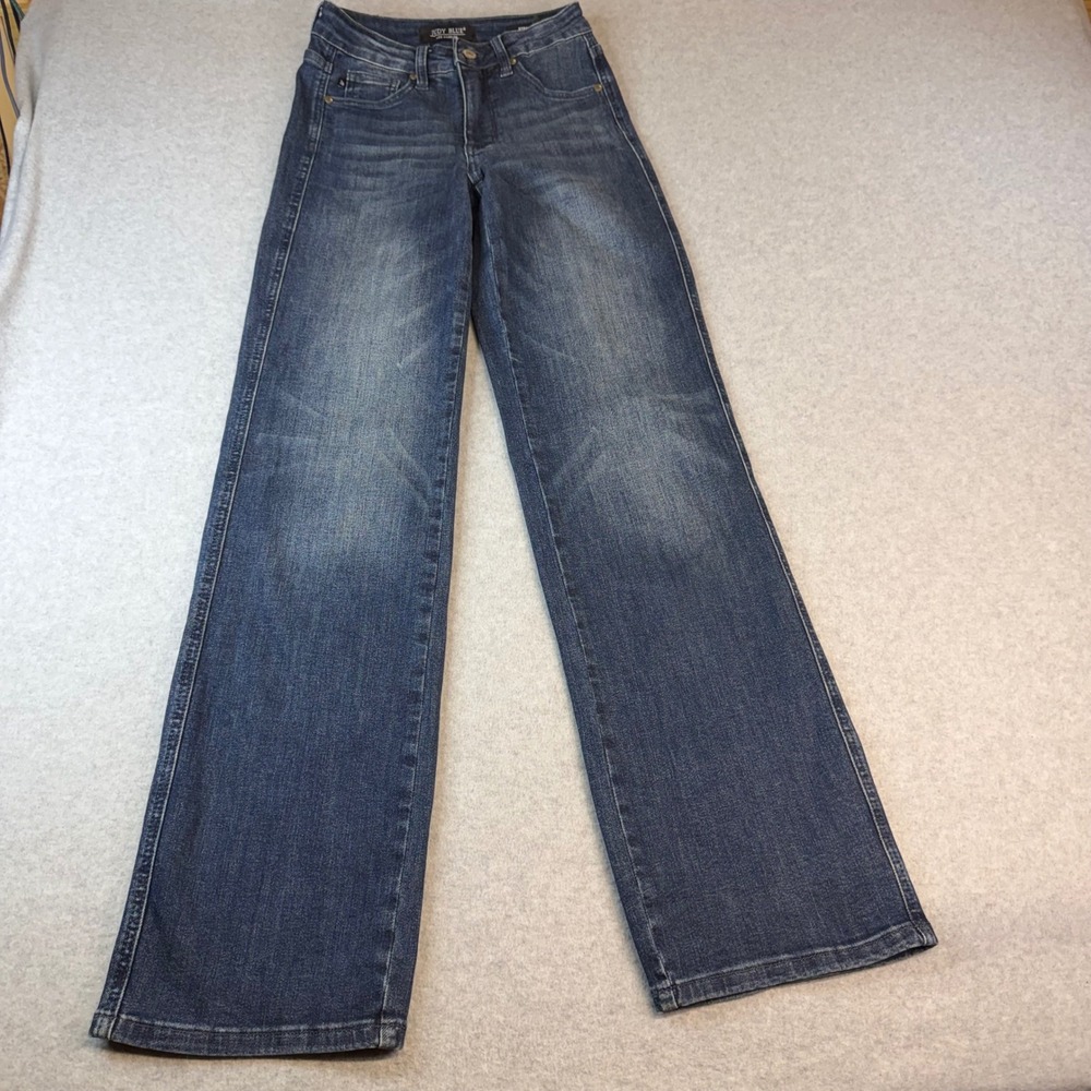 Judy Blue Los Angeles Straight Leg Jeans Medium Wash High Rise Size 0/24